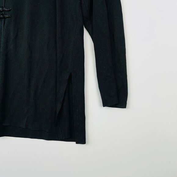 Misook Formal Top XL Black‎ Long Sleeve Chinese Toggle Button Acrylic - Picture 12 of 13